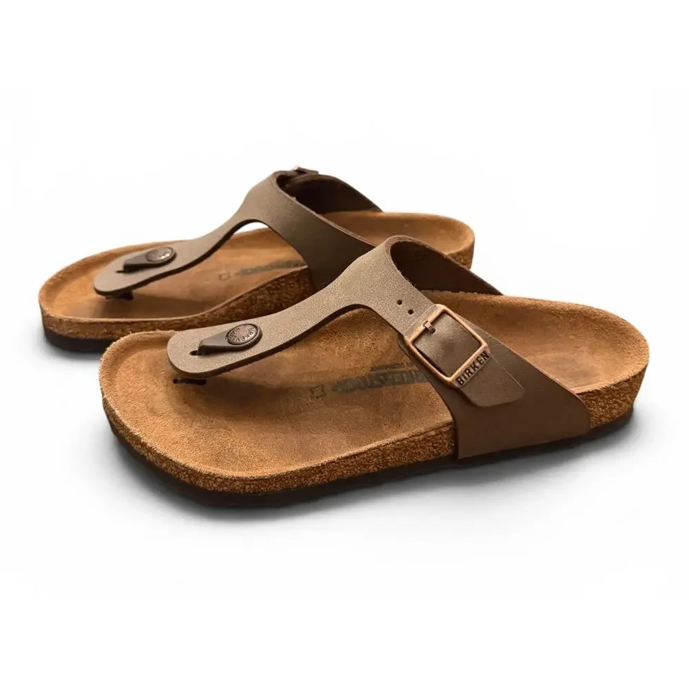 Birkenstock Gizeh Birkibuc Sandal Mocha Brown Big Kid’s Size 3 EU 34 Slip-On